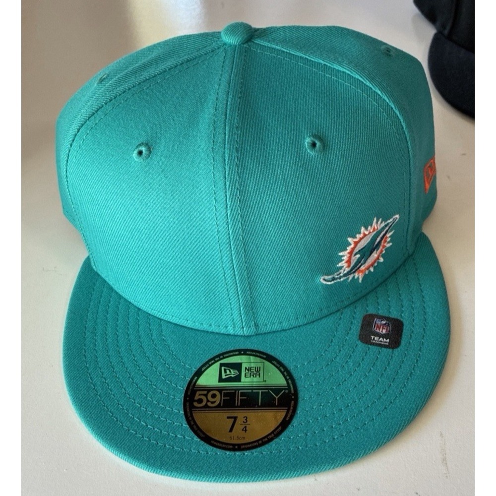 RARE! NEW Men's New Era Miami Dolphins Flawless 59Fifty Fitted Hat Size 7 3/4